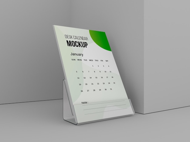 Desk calendar mockup