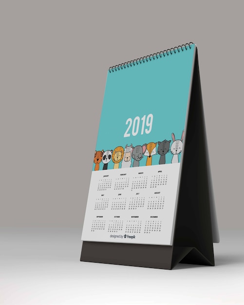 PSD desk calendar mockup