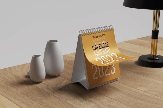 Premium PSD | Desk calendar mockup