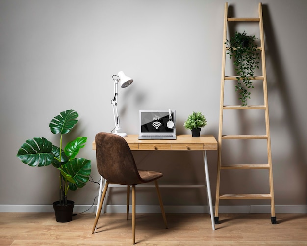 Desk concept with laptop