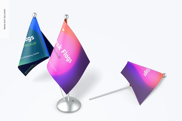 Desk flags mockup