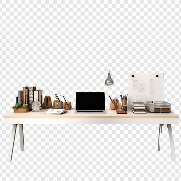 PSD desk isolated on transparent background