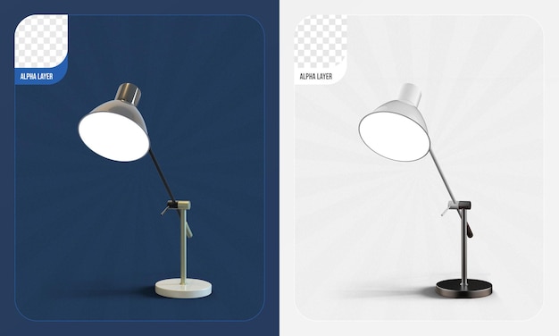 PSD desk lamp 3d rendering isolated