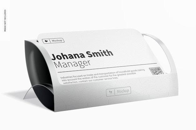desktop business card holder mockup, perspective view