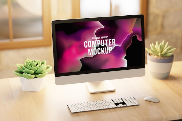 Desktop computer mockup