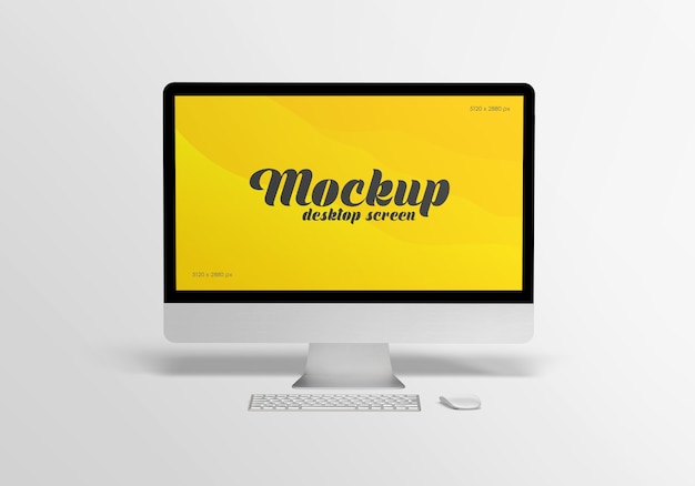 PSD desktop of computer screen mockup isolated