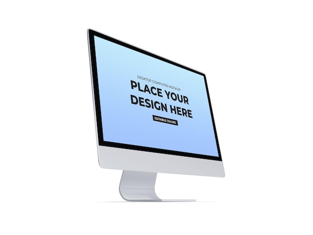 Desktop Computer Screen Mockup Template Isolated