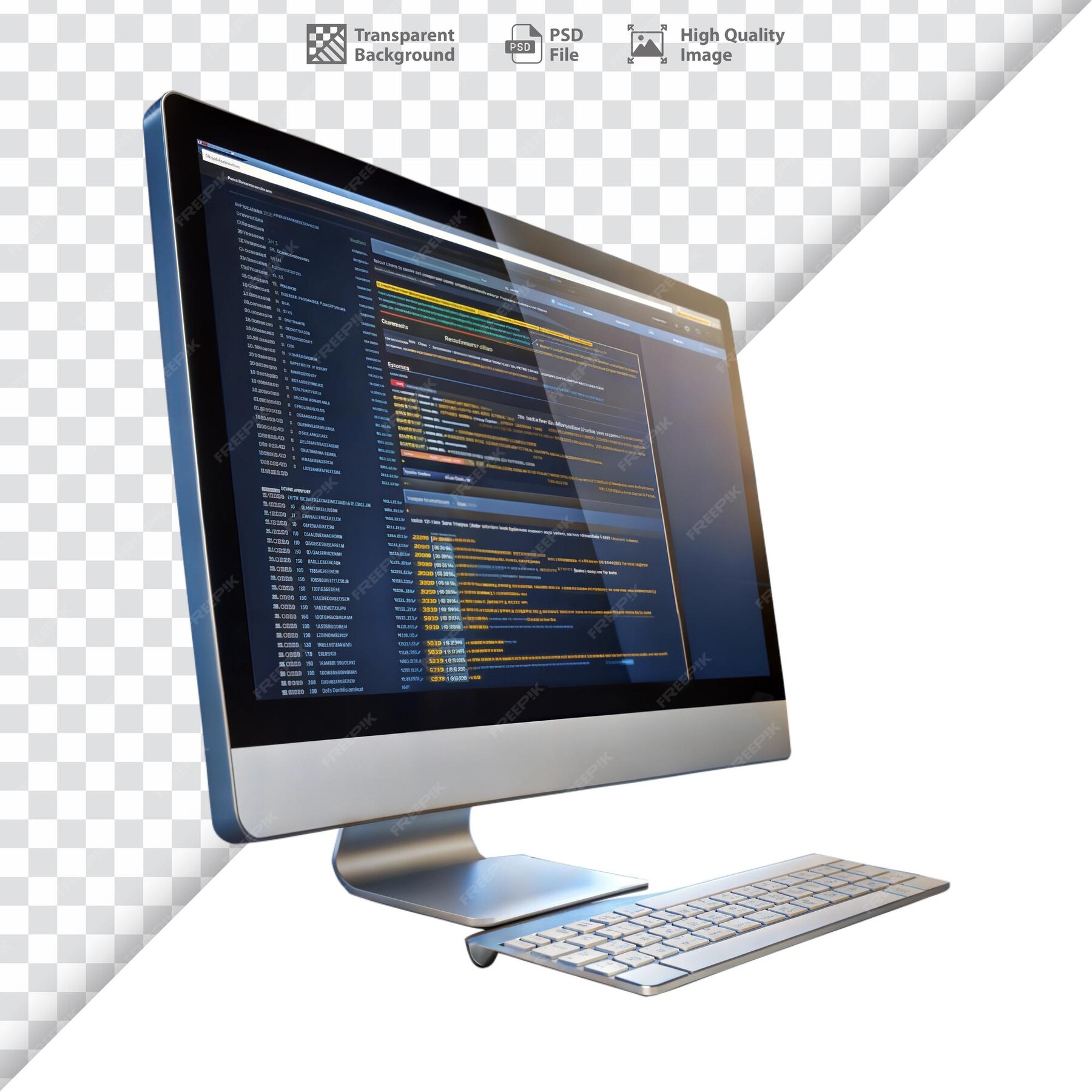 Desktop computer screen with coding software symbolizing programming ...