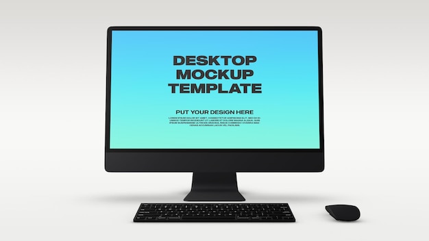 PSD desktop isolated background mockup psd template 02