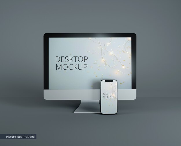 Desktop mobile device mockup