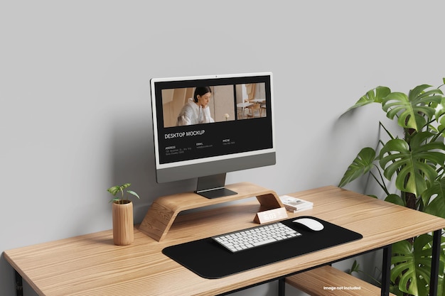 PSD mockup del monitor di scrivania