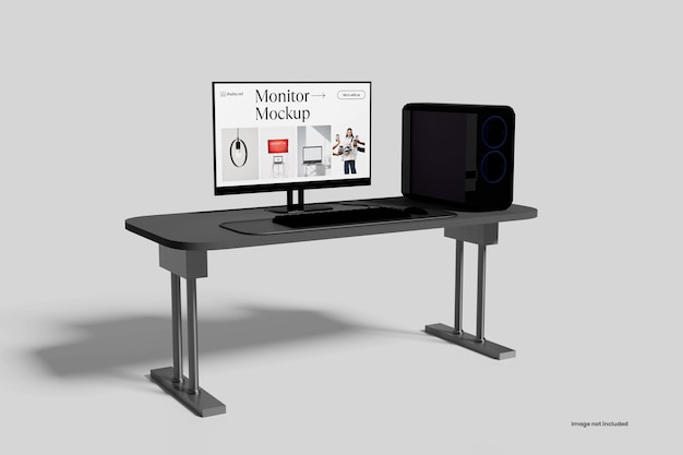 PSD mockup del monitor di scrivania