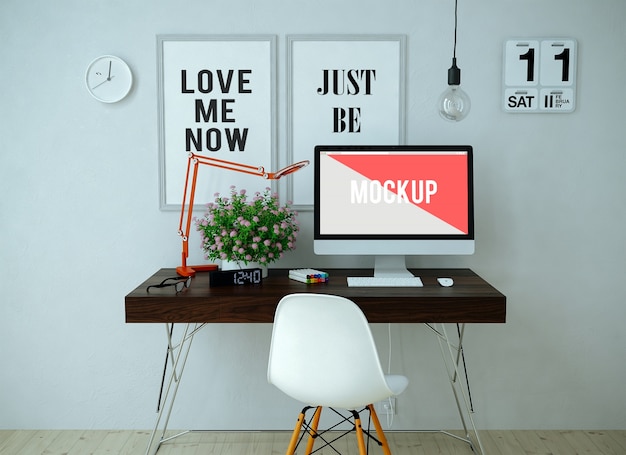 PSD desktop office mock up