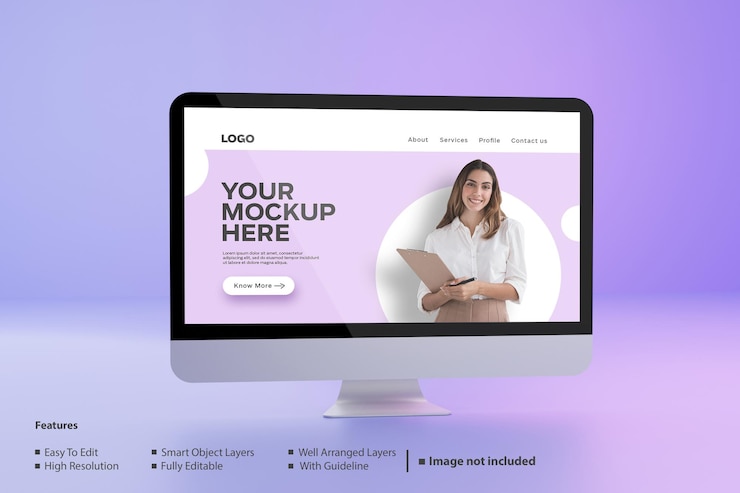 Desktop Screen Editable Mockup