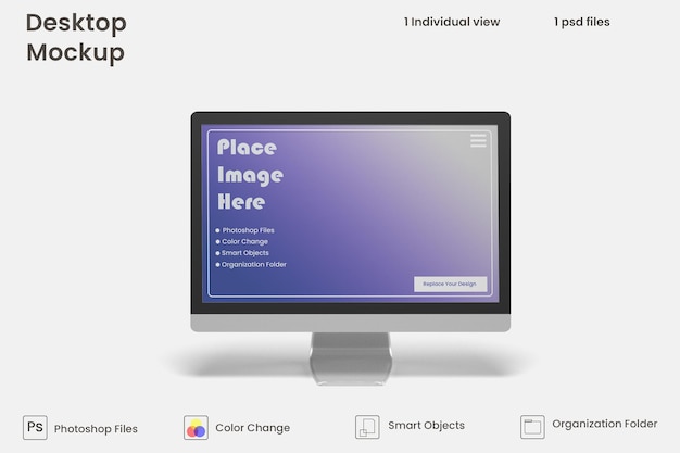 Desktop screen mockup premium psd