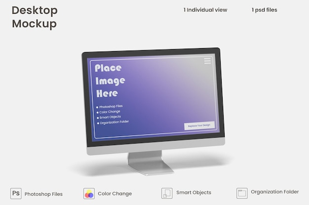 데스크탑 화면 목업 프리미엄 Psd
