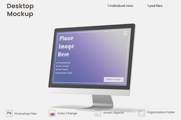 Desktop screen mockup premium psd