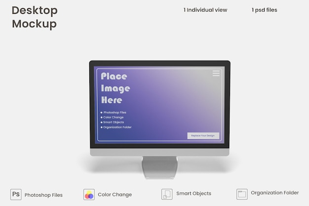 Desktop screen mockup premium psd