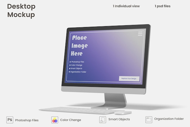 Desktop screen mockup premium psd