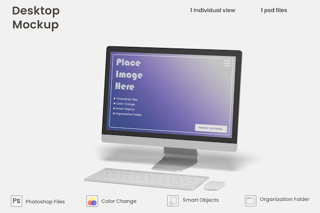 Desktop screen mockup Premium Psd