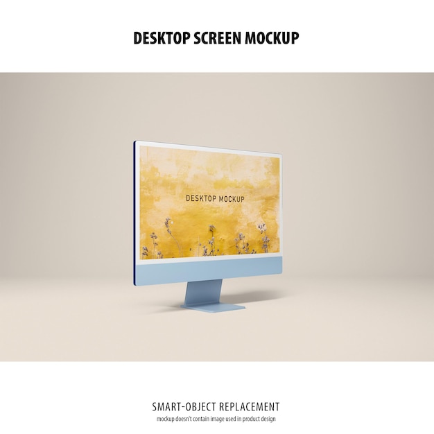 PSD mockup dello schermo del desktop