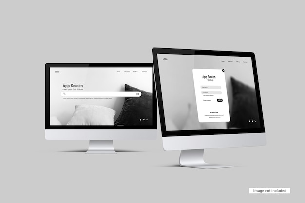 PSD mockup dello schermo del desktop