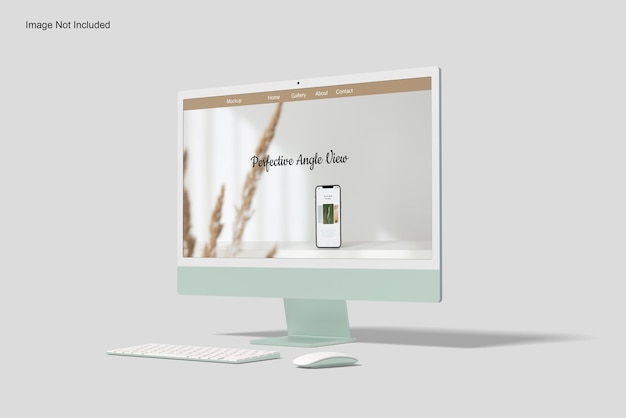 PSD mockup dello schermo del desktop