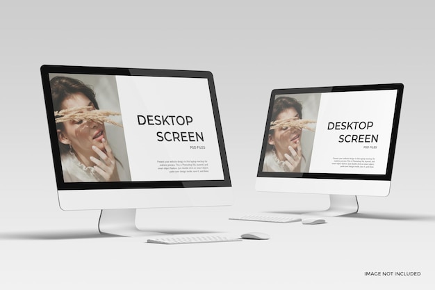 PSD mockup dello schermo del desktop