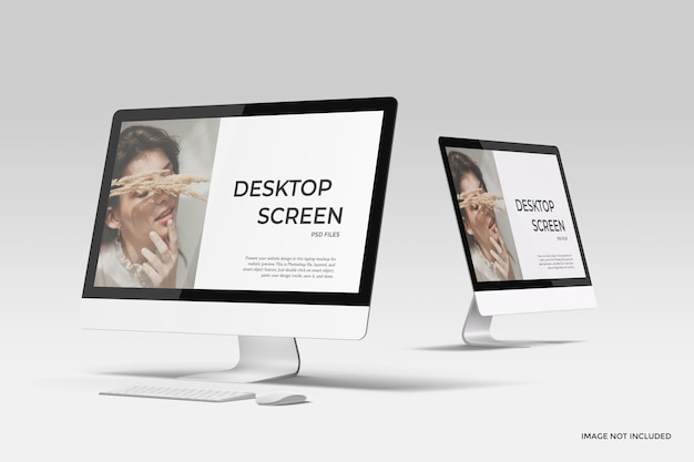 PSD mockup dello schermo del desktop