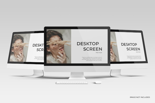 PSD mockup dello schermo del desktop