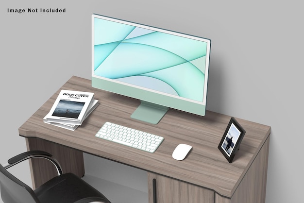 PSD mockup dello schermo del desktop