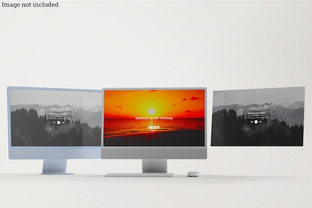 PSD mockup dello schermo del desktop