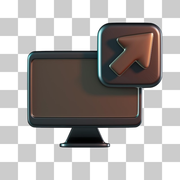 Desktop screen pop out 3d icon