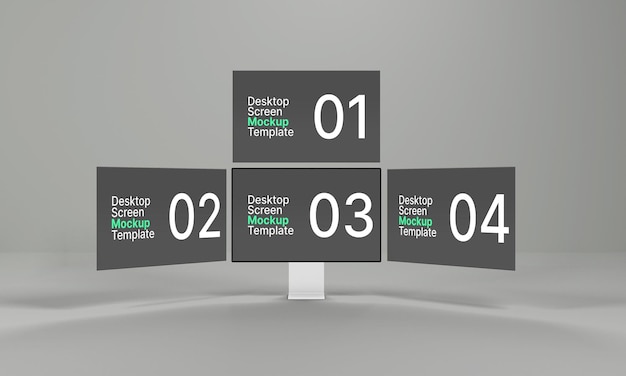 PSD desktop screen website presentation mockup isolated