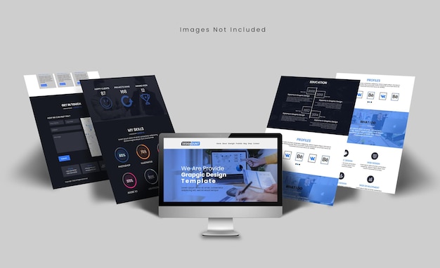 Desktop screen website presentation mockup