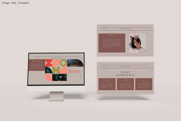 desktop screen with website presentation mockup