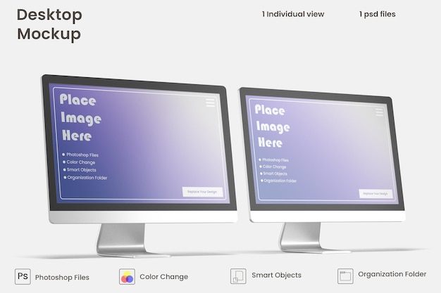 Desktop skærm mockup Premium Psd