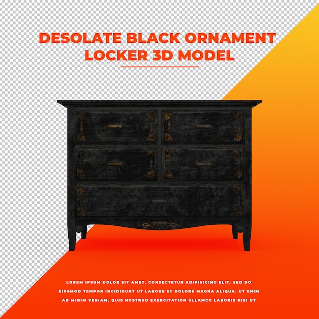 Desolaat zwart ornament locker