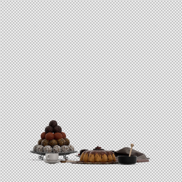 PSD dessert 3d isolated render