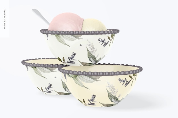 PSD dessert bowls mockup