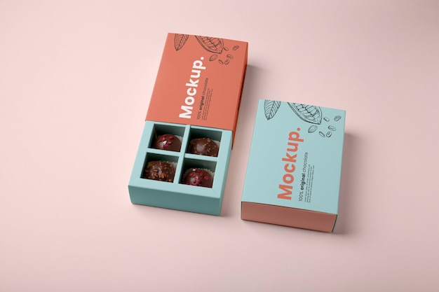 PSD dessert mockup box design