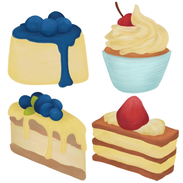 PSD dessert painting elements