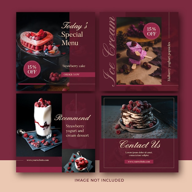 PSD dessert post banner collection