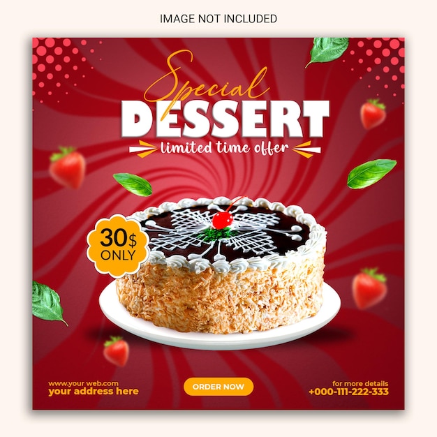dessert social media post design.