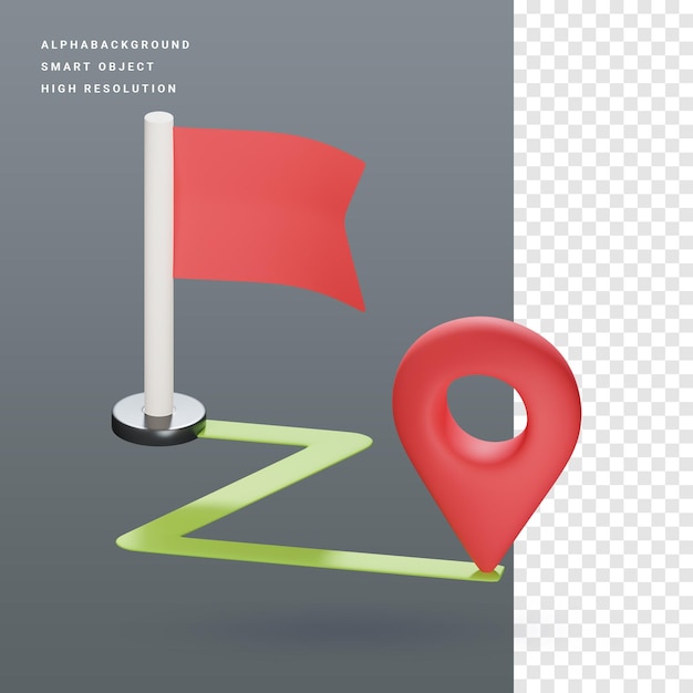 PSD destination location 3d icon illustration