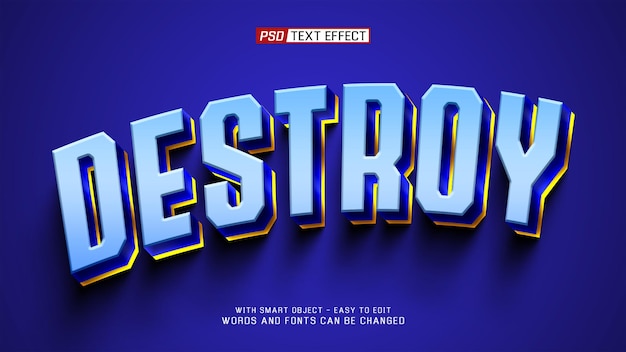 destroy text effect