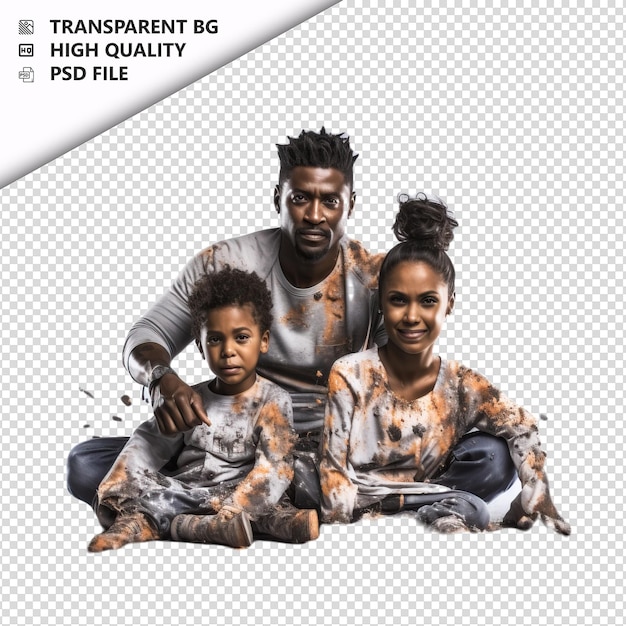 PSD destructive black family ultra realistic style white back