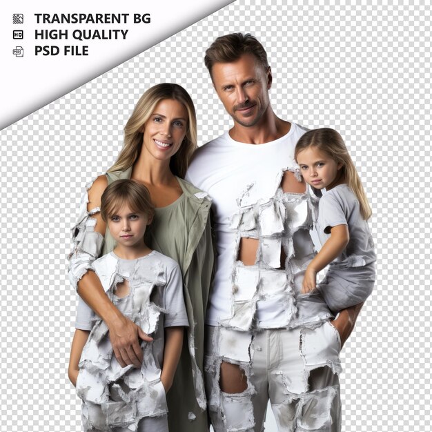 Destructive white family ultra realistic style white back