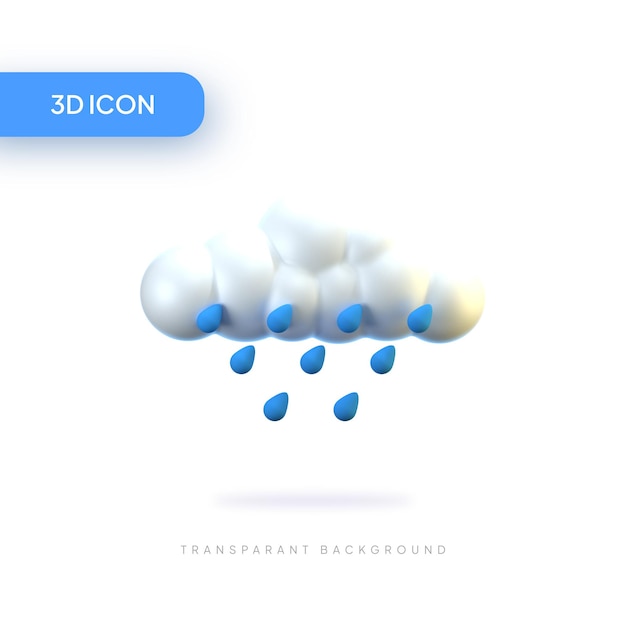 PSD deszczowa ilustracja 3d icon pack element