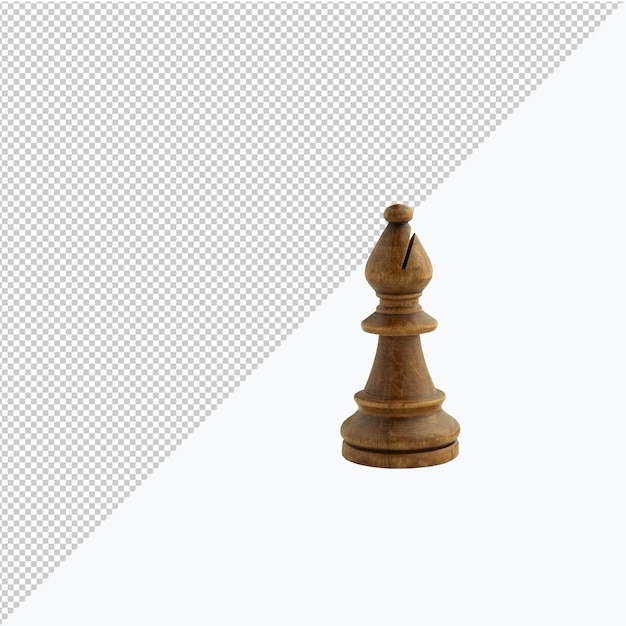 PSD detail of a black bishopisolated chess piece